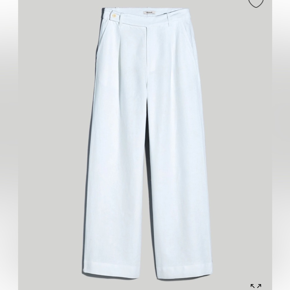 Madewell Harlow trousers in white linen, size 4